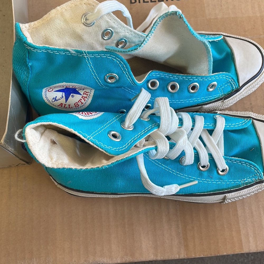 Womens Vintage Turqouise High Tops Size 5.5 - Picture 5 of 6